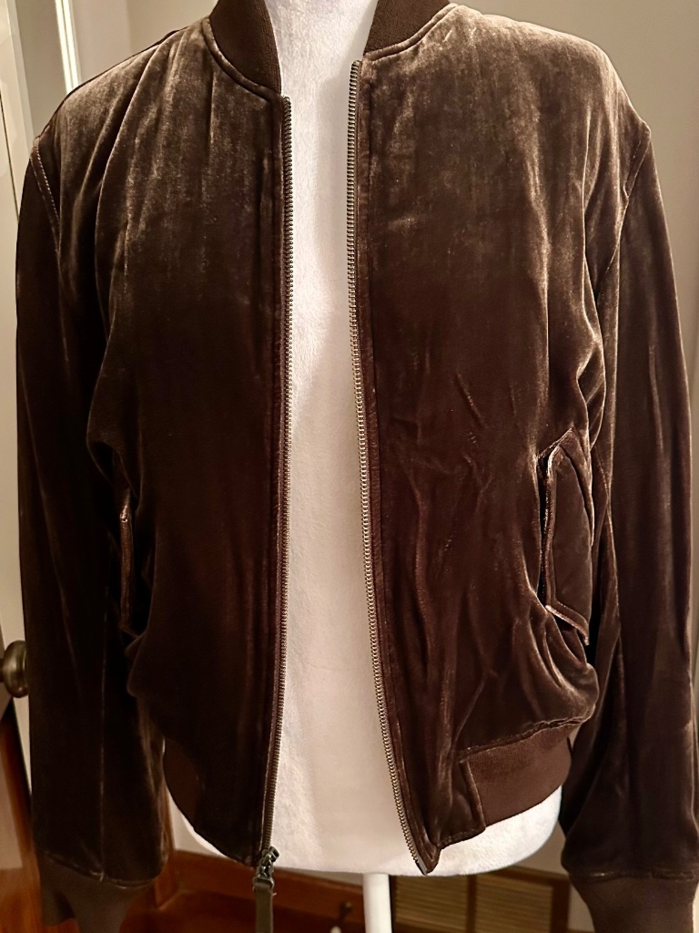 Vince brown velvet bomber jacket #bomber #luxury